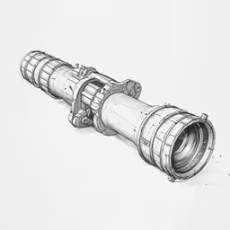 a drawing of a telescope that is pointed straight out
