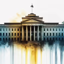 a very big building with many windows on top