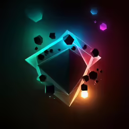 the colors of a light shine brightly through a distorted mirror