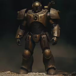 the giant robot is walking in an empty field