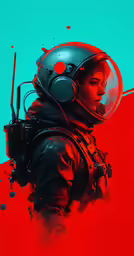 the person is wearing an astronaut outfit