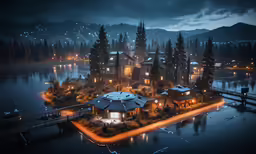 an image of an island with many houses in it