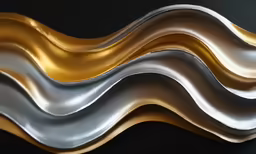 a metallic wave is shown on a black background