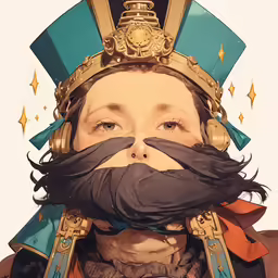 an artistic illustration of a girl wearing ear muffs, wearing a helmet and black gloves