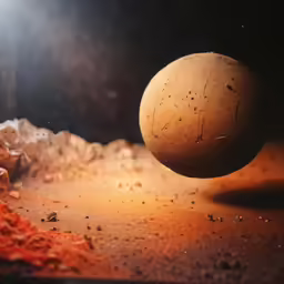 an orange object in the dirt, surrounded by some dirt