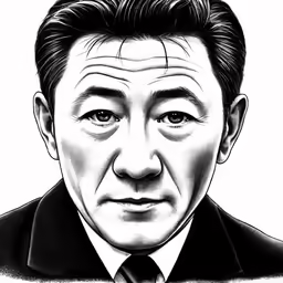 a caricature of a man in a suit and tie