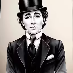 a black and white photo of a man in a suit