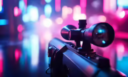 this is a camera with a lens on the handle