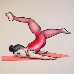 a woman is doing yoga on a mat,an image of a woman doing yoga