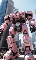 giant robot that is standing in the street