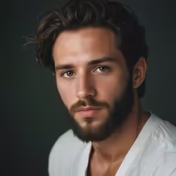 the man with long hair has blue eyes