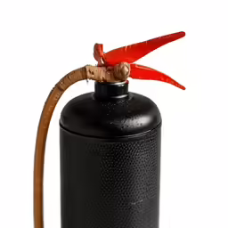 there is a canister with some red scissors attached to it