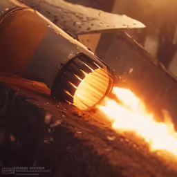 a rocket being lit and is seen in motion