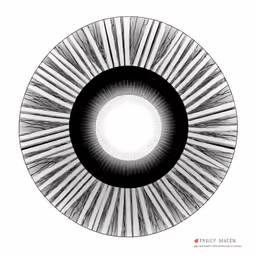 a circular image on paper with lines in the middle