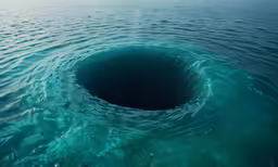 a deep water, blue ocean with a hole in the middle of it