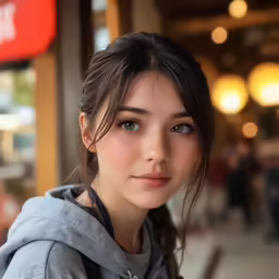 there is a woman that is staring at the camera