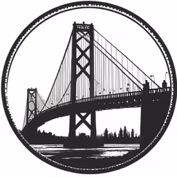 the bay bridge with trees below
