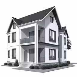 two story house with a porch on the first floor