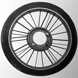 the spokes are black and white in color
