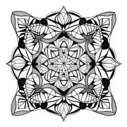 an artistic pattern with geometric shapes on white