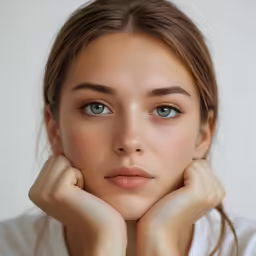 a young lady with a bright blue eyes