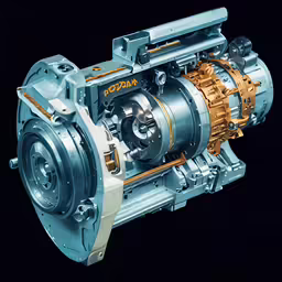 a car engine is seen in this image