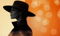 a digital image of a female in a black top hat
