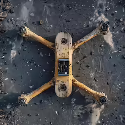 a small white airplane on the ground next to an object