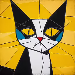 an artisticly painted picture of a cat