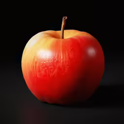 an apple with dew on its surface next to a black background