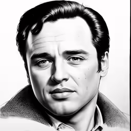 an illustration of a man with the name of the actor