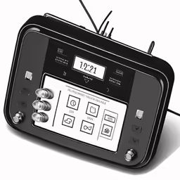 a small radio sitting on top of a table