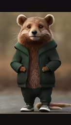 an animal wearing a green suit and white shoes