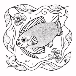 the fish in the water is coloring for adults