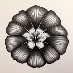 a drawing of an object in the middle of a circle,an abstract photograph, representing a flower