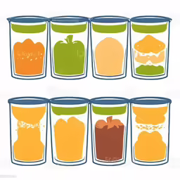 various glassware with liquid and some fruit