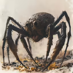 a large spider looking very angry with its mouth open
