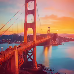 an aerial shot of the golden gate bridge