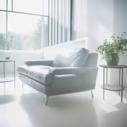 the living room is furnished with modern furniture