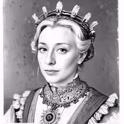 an old photo of a woman wearing a tiara