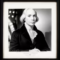 a portrait of a woman in black clothes