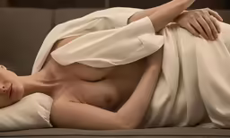 an asian woman poses with naked bodies in a luxurious photo