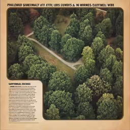 an aerial photo of the trees with a road and winding roadway