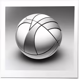 a metal ball that has lines in it