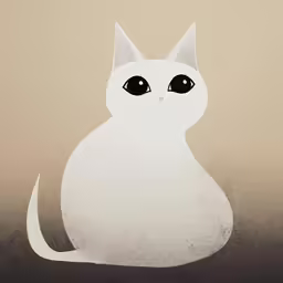 white cat with blue eyes sitting down