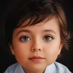 a close up view of a young child