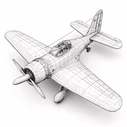 an old airplane with the propeller on white background