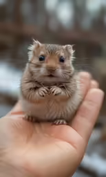 a small rodent is holding out his paw