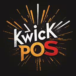 an image of a poster with the words kwick pos
