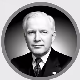 a black and white photo of a well - dressed man
